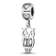 Rhodium Over Sterling Silver LogoArt Chi Omega Own Charm on Heart Bead
