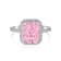 Radiant Cut Pink and Round White Cubic Zirconia Accents Sterling Silver
Halo Ring