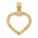 14k Yellow Gold Polished and Textured Open Heart Pendant
