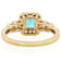 Blue Apatite And White Zircon Ring In 18K Gold Over Sterling Silver 1.50ctw
