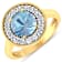 2.38ctw Blue Aquamarine and Diamond 14K Yellow Gold Halo Ring