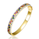 Multi-Color CZ Bangle Bracelet In 14K Gold Over Brass
