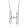 Initial H Mixed Cut CZ Pendant Necklace In Sterling Silver 18 Inch