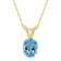 8x6mm Oval Blue Topaz 14k Yellow Gold Pendant With Chain