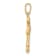14k Yellow Gold Polished and Textured Cubic Zirconia Passion Cross Pendant