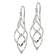 Sterling Silver Polished and Lasered Texture Twisted Dangle Hook Earrings