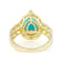 Turquoise Pear With Blue Topaz Ring In 18K Gold Over Sterling Silver 0.23ctw