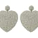 Off Park® Collection, White Seed Bead Heart Shape Earring