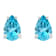 6x4mm Pear Shape Blue Topaz 14k White Gold Stud Earrings