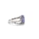 Rhodium Over Sterling Silver Oval Tanzanite and White Zircon Ring 1.96ctw
