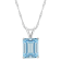 10x8mm Emerald Cut Sky Blue Topaz Rhodium Over Sterling Silver Pendant
With Chain