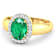 1.75ctw Green Emerald and Diamond 14K Yellow Gold Halo Ring