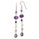 Sterling Silver Freshwater Black and White Pearl, Amethyst, and Lavender
Jadeite Dangle Earrings