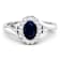 Oval Blue Sapphire and Diamond 14K White Gold Halo Ring 1.02 ctw