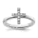 Sterling Silver Stackable Expressions Cross Diamond Ring 0.105ctw