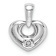 Rhodium Over 14k White Gold 3D Cubic Zirconia Heart Pendant