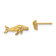 14k Yellow Gold Whale Stud Earrings