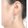 Pear Shape CZ Halo Drop Earrings In Sterling Silver