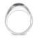 Rhodium Over 10K White Gold Diamond and Grey Onyx Cat's Eye Ring
