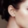 Peach Orange Lab Created Padparadscha Sapphire with Moissanite Rhodium
Over Silver Stud Earrings