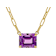 Amethyst Station Paperclip Necklace In 18K Gold Over Sterling Silver 4.67ct