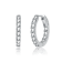 Pave CZ Inside-Out Hoop Earrings In White Rhodium Over Brass