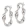 Sterling Silver Twisted 4x22mm Hoop Earrings