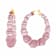 14K Yellow Gold Over Sterling Silver Bamboo Acrylic Hoops in Winter Rose