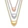 14K Tri-color Three Heart with 1-inch Extension Necklace