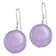 Sterling Silver Polished Lavender Jadeite Circle Dangle Earrings