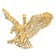 14k Yellow Gold Textured and Diamond-Cut Large Eagle Pendant