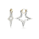 14K Yellow Gold Over Sterling Silver Star Bamboo Acrylic Hoop Earrings
