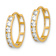 14k Yellow Gold Cubic Zirconia 9/16" Hinged Hoop Earrings