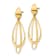 14K Yellow Gold Polished and Brushed Post Dangle Earrings
