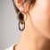 14K Yellow Gold Over Sterling Silver Acrylic Double Drop Earrings in Blackberry