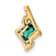 10k Yellow Gold 0.66 ctw Cushion Lab Created Alexandrite and Diamond
Chain Slide Pendant