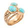 Barse Turquoise Mixed-Shape Ring Set Of 3 In Bronze