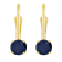 4mm Round Sapphire 14k Yellow Gold Drop Earrings