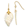 14K Yellow Gold Mother of Pearl Leaf Dangle Earrings