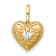 14K Yellow Gold Polished and Textured Cubic Zirconia Floral Heart Pendant