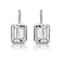 Baguette CZ Bezel Drop Earrings In Sterling Silver