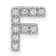 Rhodium Over 14K White Gold Diamond Letter F Initial Charm