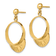 14k Yellow Gold 3D Golf Visor Dangle Earrings