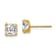 14k Yellow Gold 5mm Square Cubic Zirconia Stud Earrings