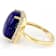 Lapis Lazuli And White Zircon Cocktail Ring In 18K Gold Over Sterling
Silver 0.27ctw
