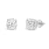White Cubic Zirconia 14k White Gold Studs With Velvet Gift Box 1.50ctw