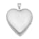 Rhodium Over Sterling Silver 20mm Satin, Enamel, Diamond-cut Floral
Heart Locket Pendant