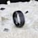 ORION Flat Black Tungsten Ring with Brushed Raised Center and Polished
Step Edges 8mm