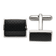 Stainless Steel Polished Black Carbon Fiber Inlay Cuff Links