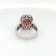 6.25 Cts Rhodochrosite and 0.99 Cts White Diamond Ring in 14K WG